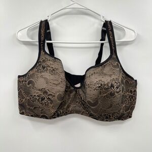 Cacique Black Lace Full Coverage Underwire Bra Plus Size 44DDD‎